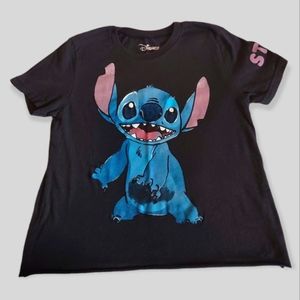 Disney Stitch Crop top graphic tee t shirt size XS dark grey